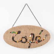 ブラジル雑貨 ドアプレート【Café】ナチュラルブラウン|インテリア雑貨