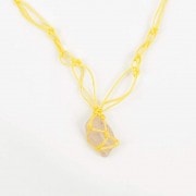 ブラジル天然石マクラメネックレス イエローコード TRANSPARENTE|アクセサリー|レディース