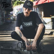 【TOISS】BOXボーダーロゴTシャツ ブラック　ネイマールブランド|メンズウエア|TOISS（ネイマールブランド）