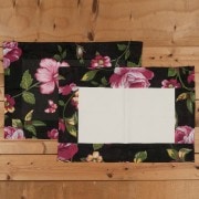 ブラジル花柄シータ リバーシブルランチマットペアセット ブラック【CHITA】|インテリア雑貨