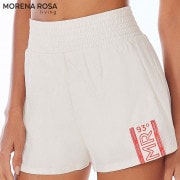 【Morena Rosa Living】ショート丈レギンス付きショートパンツ ホワイト ヨガ＆トレーニングウェア