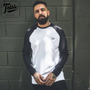 【TOISS】ラグランスリーブロンT バイカラーロングTシャツ ホワイト×ブラック　ネイマールブランド|メンズウエア|TOISS（ネイマールブランド）