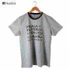 Huebra ウエブラTシャツ リオデジャネイロ手書き風フレーズデザイン グレー