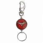 エスピリトサント両面キーホルダー Holy Spirit 鳩 シルバー×レッド ブラジルのお守り|ブラジルお守り