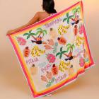 トロピカルフルーツ TROPICAL PITAIA【Casa Del Solブラジルカンガ】速乾・軽量万能クロス　マルチ|ブラジルカンガ（パレオ）