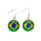 ブラジル国旗が揺れるサークルピアス シルバーカラー|アクセサリー|レディース