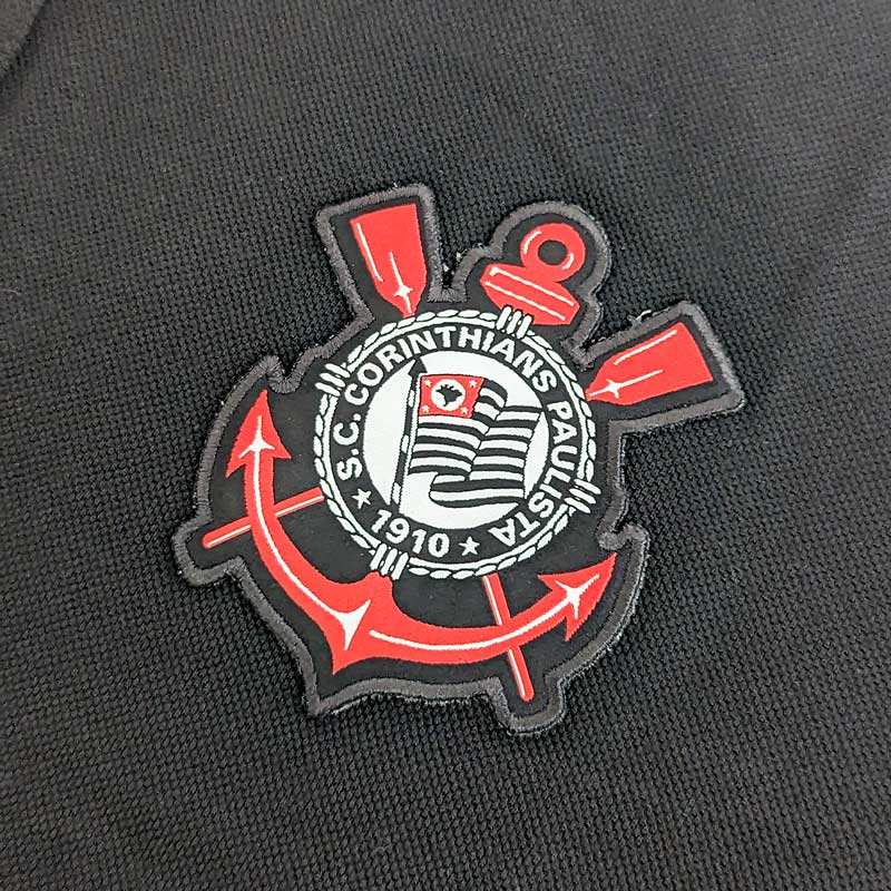 コリンチャンス公式エンブレム付きブラックポロシャツ【CORINTHIANS