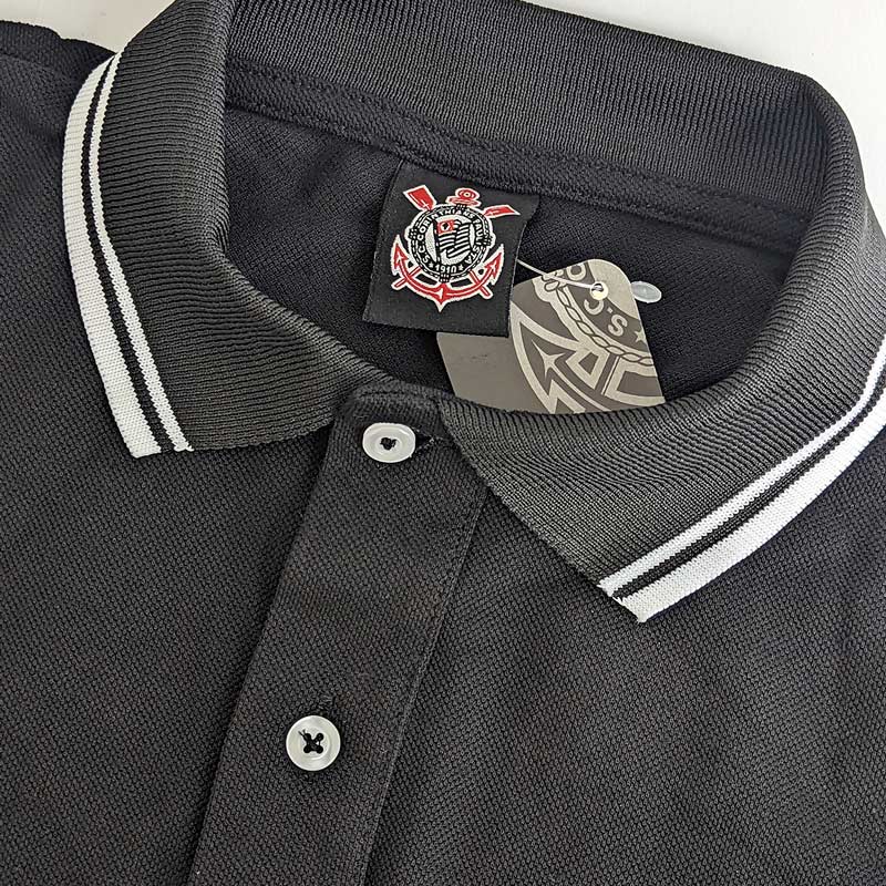 コリンチャンス公式エンブレム付きブラックポロシャツ【CORINTHIANS