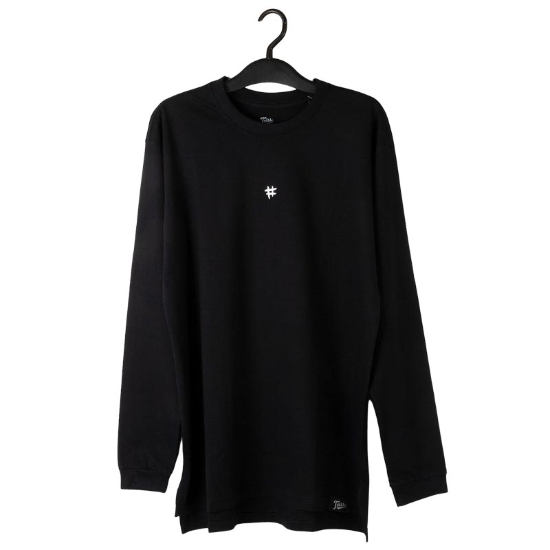 ネイマールブランド【TOISS】#3ラインデザインロンT ブラック TOISS】#3ラインデザインロンT ロングTシャツ ブラック