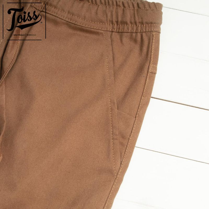 TOISS】トイスクロップドジョガーパンツ｜裾ゴム マスタードブラウン