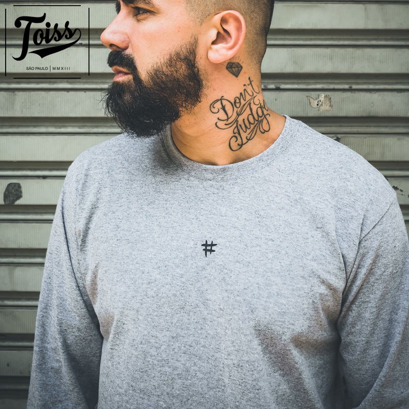 ネイマールブランド【TOISS】ロングTシャツ｜グレー TOISS】ToissロゴデザインロンT ロングTシャツ グレー