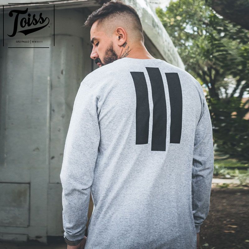 TOISS】＃3ラインデザインロンT ロングTシャツ グレー