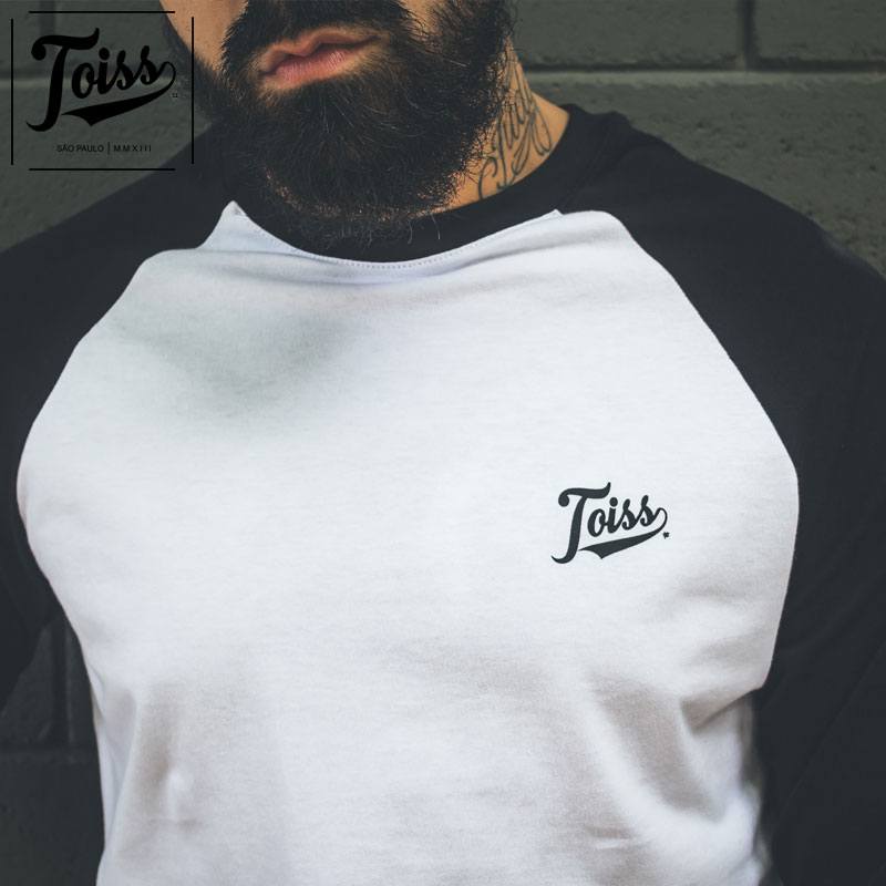 ネイマールブランド【TOISS】＃3ラインデザインロンT ホワイト TOISS】＃3ラインデザインロンT ロングTシャツ ホワイト