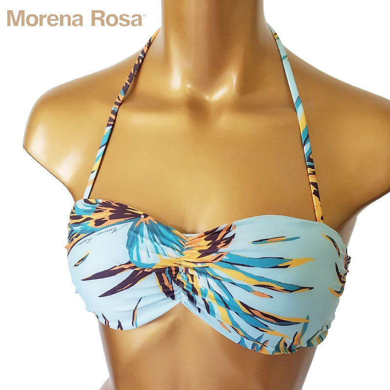 【即発】モレナローザ水着 ビジューネックレス付バンドゥ Morena Rosa】モレナローザ ビジューネックレス付ボタニカル柄
