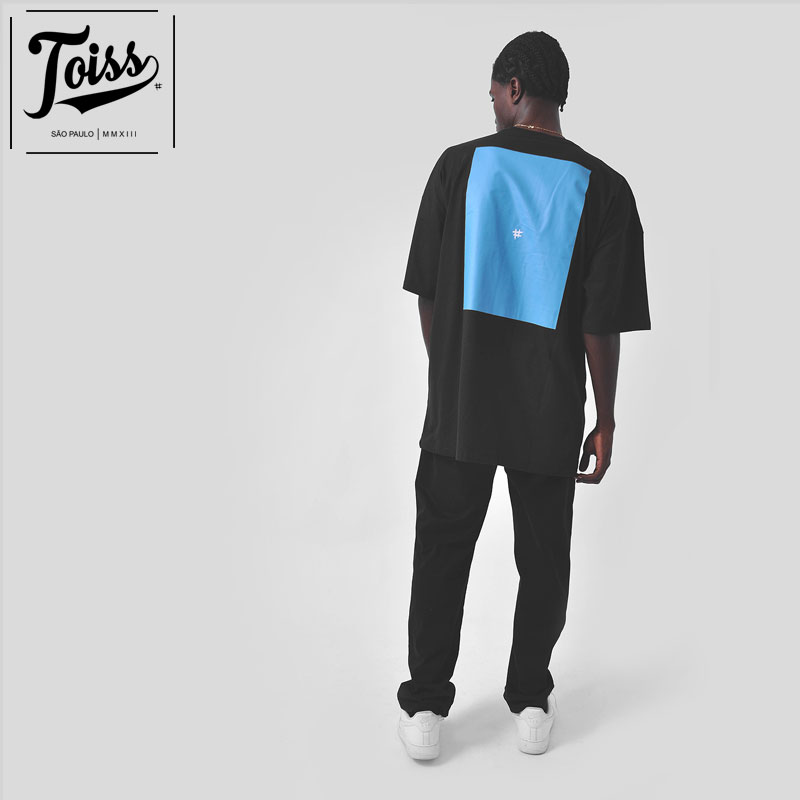 【TOISS】オーバーサイズTシャツ ブルー×ブラック TOISS】トイス バックプリント オーバーサイズTシャツ Aquarela