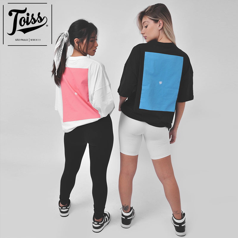 【TOISS】オーバーサイズTシャツ ブルー×ブラック TOISS】トイス バックプリント オーバーサイズTシャツ Aquarela