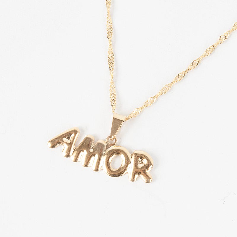 AMOR（愛）ロゴメタル ポルトガル語ネックレス｜すべての商品の 