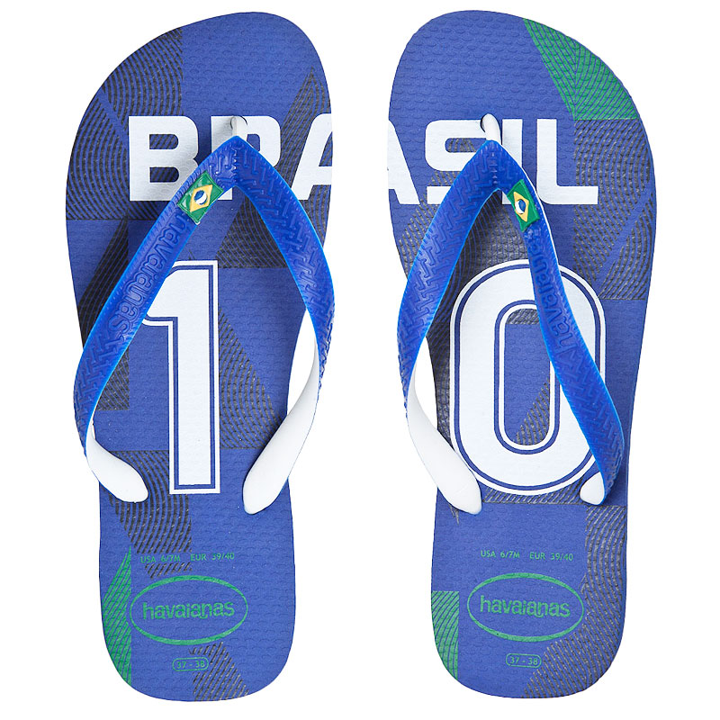 havaianas サッカー　ブラジル　ビーチ　サンダル スタイリッシュなブラックのビーチサンダル、ハワイアナス