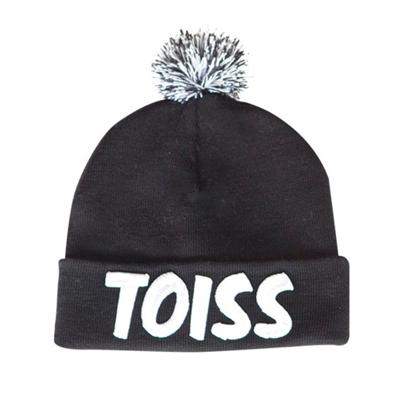 ネイマールプライベート愛用ブランド Toiss 刺繍ロゴ入りニットキャップブラックニット帽子 すべての商品のブラジル通販 Sorte