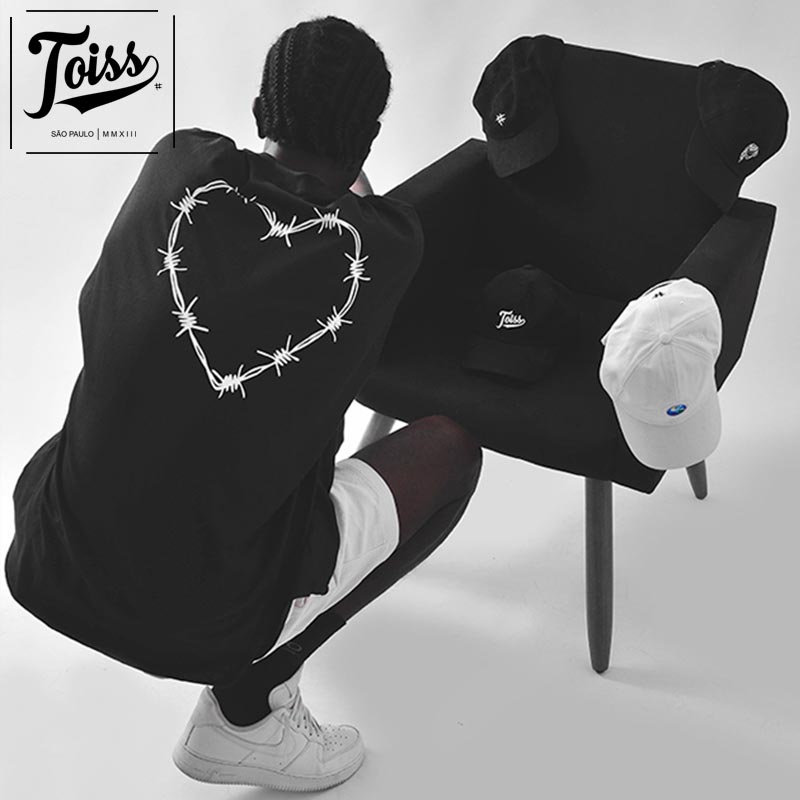 【TOISS】タンクトップTシャツ Heart ブラック TOISS】トイス オーバーサイズタンクトップTシャツ Heart