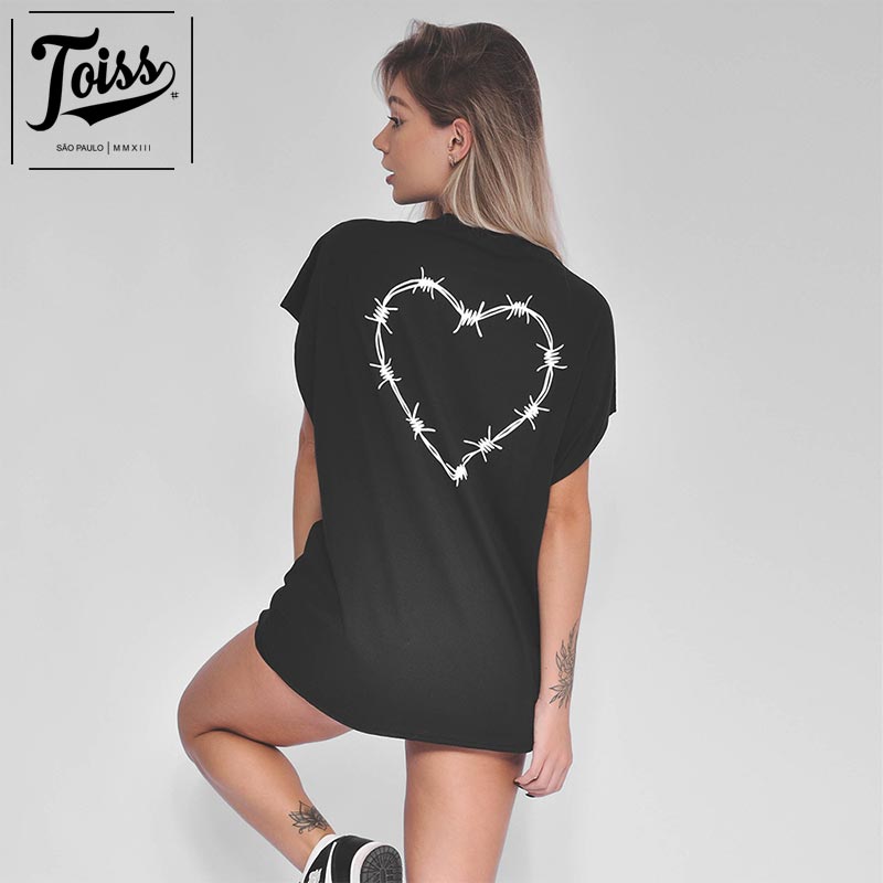 【TOISS】タンクトップTシャツ Heart ブラック TOISS】トイス オーバーサイズタンクトップTシャツ Heart