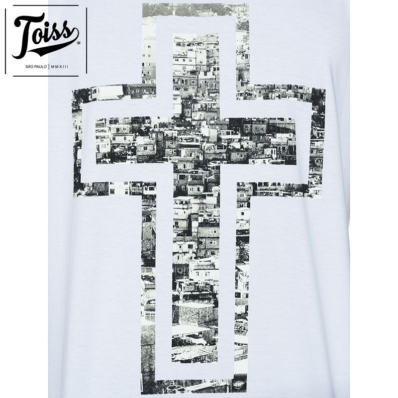 ネイマールブランド【TOISS】ファベーラクロスデザイン ホワイト TOISS】トイス ファベーラクロスデザインTシャツ CRUZ