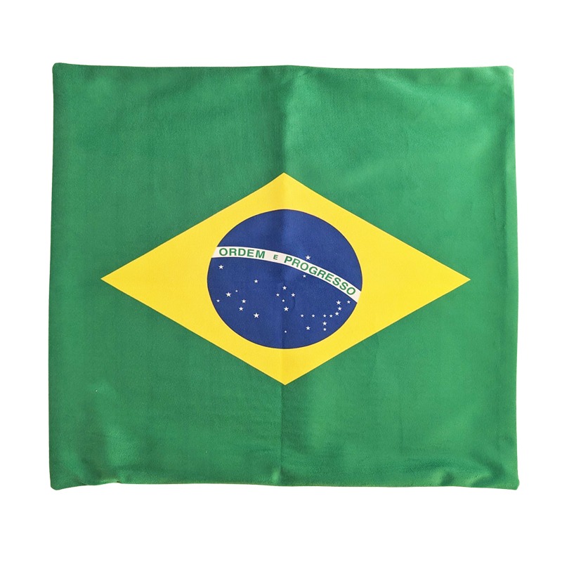 ブラジル国旗柄クッションカバー ファスナー式 44×44｜インテリア雑貨