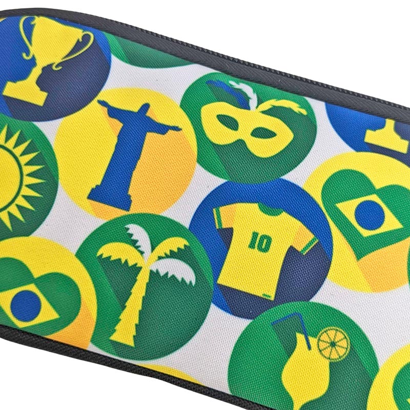 ブラジル国旗アイコンデザインペンケース マルチ×ブラック