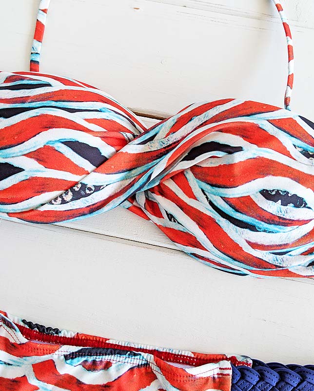 Morena Rosa】サイド編みアフリカンツイストバンドゥ水着