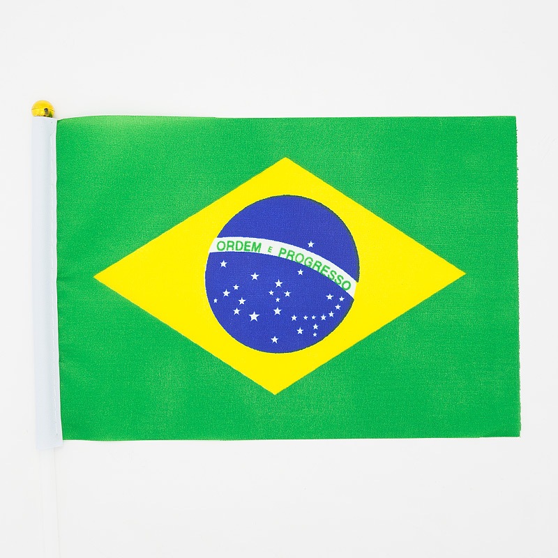 置き型・手持ち2WAYブラジル国旗 2個セット 33cm 【ブラジル