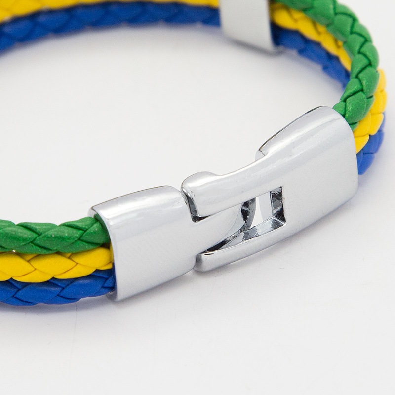 ブラジルカラー3色組紐ブレスレット｜取り外し簡単！｜ブラジルグッズ