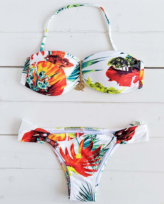 Morena Rosa】ホワイトボタニカルバンドゥ水着｜レディース,水着