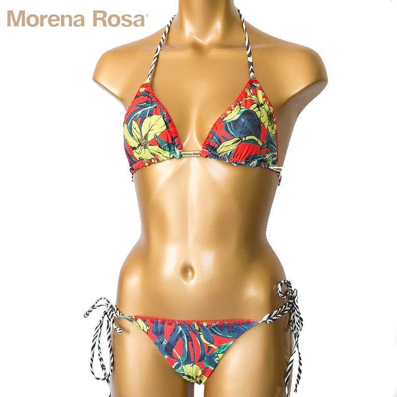 ★ toshi★ Morena Rosa ビキニ　ターコイズブルー Morena Rosa】ワイヤー入りボタニカル柄水着｜レディース,水着の