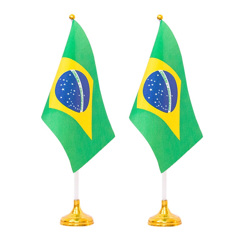 CONTEMPORANEA タンバリン ブラジル国旗デザイン2個セット 置き型・手持ち2WAYブラジル国旗 2個セット 33cm 【ブラジルグッズ