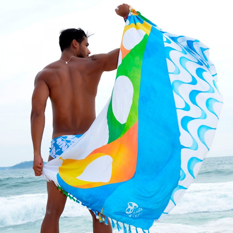 ブラジルカラーRIOタイル柄【ブラジルカンガ】パレオ｜すべての商品の