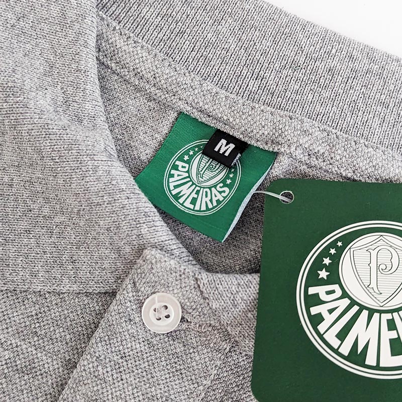 パルメイラス公式エンブレム付きグレーポロシャツ【PALMEIRAS