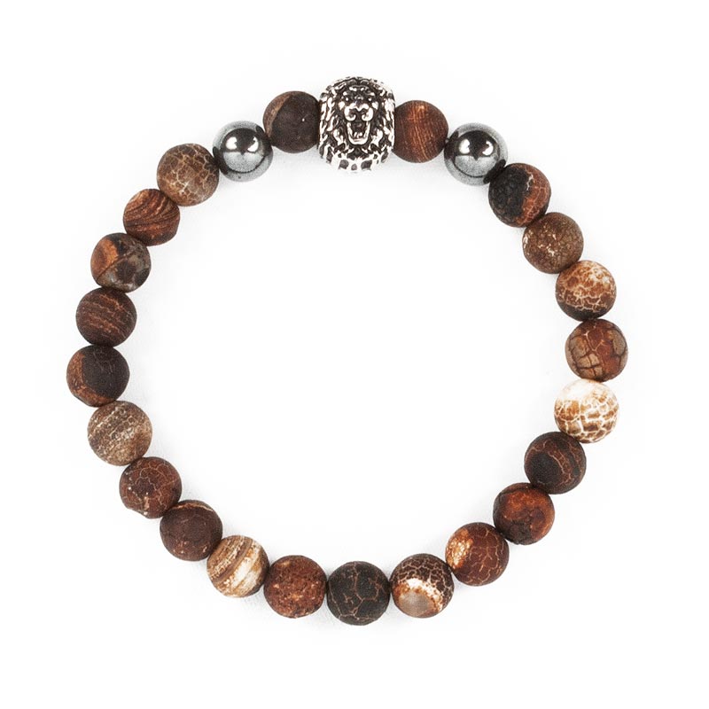 メンズストーンビーズブレスレット ライオン｜メンズ