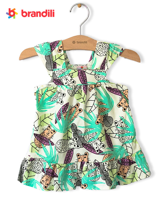 Brandili 女の子ベビーワンピース おしゃれ 動物柄アイテム アニマル マルチ キッズ ベビー 女の子ベビーのブラジル通販 Sorte