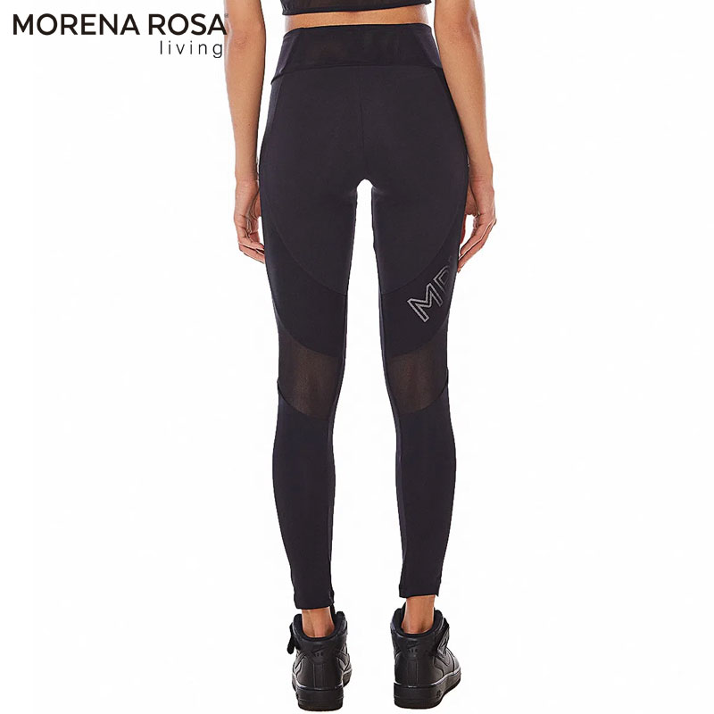 Morena Rosa Living】サイドメッシュロゴレギンス ブラック ヨガ
