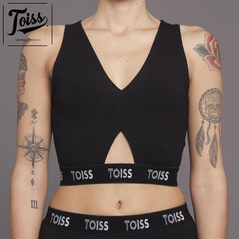 【TOISSレディース】トイスハーフタンクトップ"JUSTO"【ネイマール愛用ブランド】 | ブラック TOISSレディース】トイスハーフタンクトップ