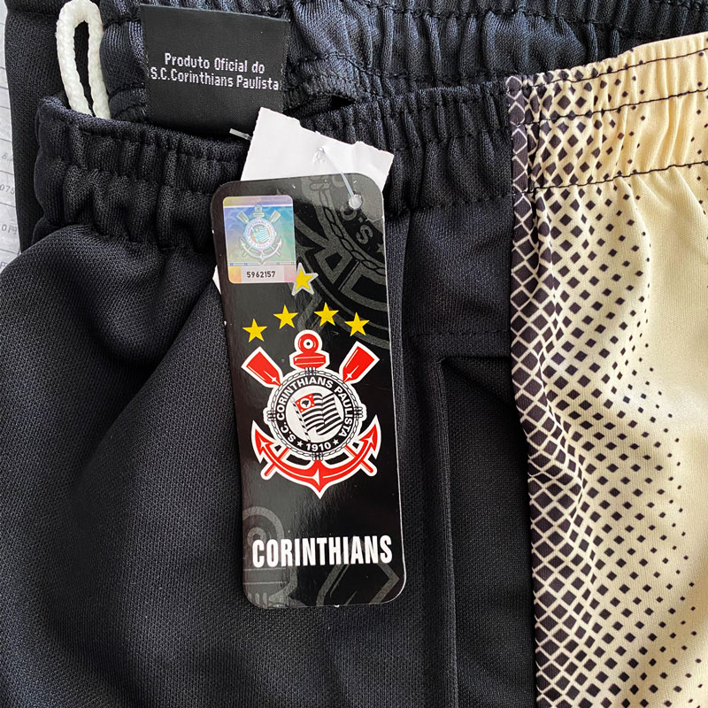 コリンチャンス公式 ハーフパンツ【CORINTHIANS】ブラック×アイボリー
