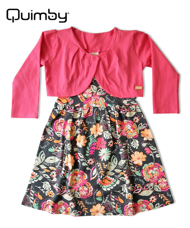 ◇期間限定セール◇【QUIMBY】女の子ボレロ付きワンピース【花柄