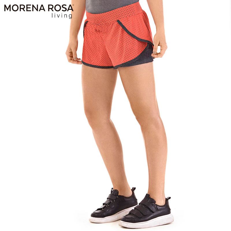Morena Rosa Living ランニング ショートパンツ メッシュ レッド ◇期間限定セール◇Morena Rosa Living ランニングショート