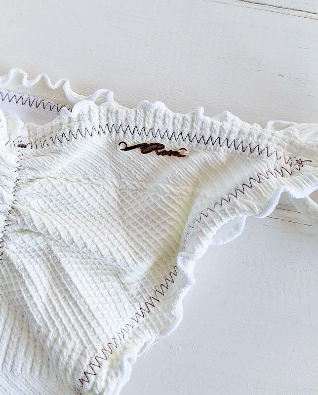 Morena Rosa】ジャガードホワイト縁フリル三角水着｜すべての