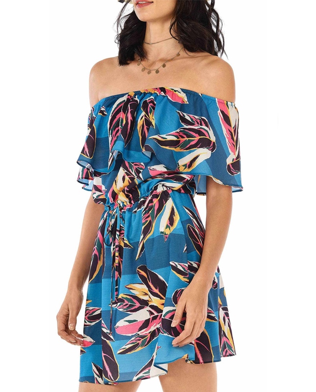 Morena Rosa オープンショルダーTシャツドレス ストライプ Morena RosaオープンショルダーTシャツドレス ストライプ