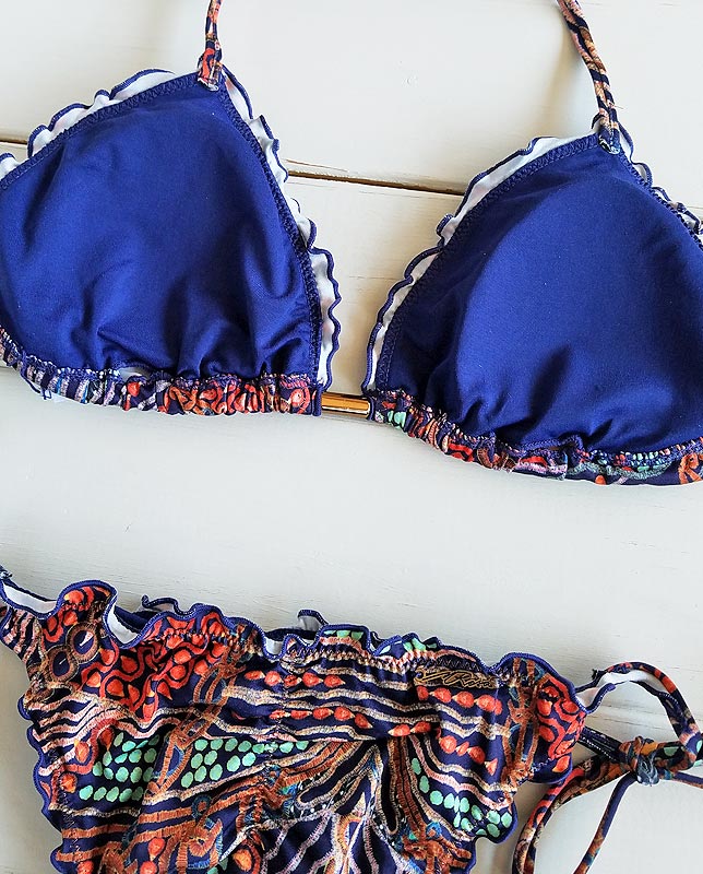 【ブラジリアンビキニ】Morena Rosaシェル付きエスニック柄フリル三角水着 Morena Rosa】シェル付きエスニック柄フリル三角水着｜すべての