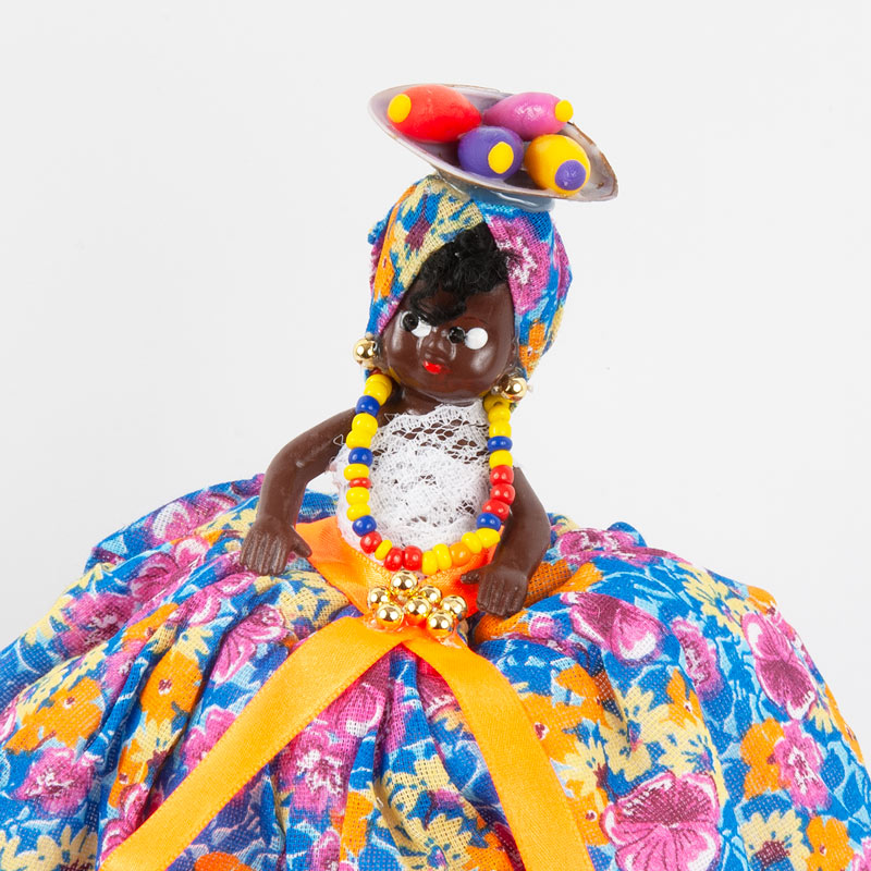 デザイナードールギフト カラフルな花柄の人形 ドール服 オビツ11サイズ ピンク花柄ストライプ柄 二段ギャザー