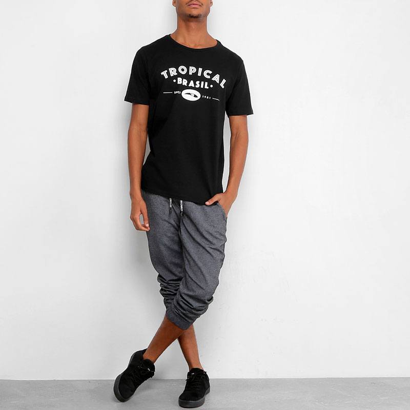 Tropical  Tシャツ Lサイズ ブラック TROPICAL BRASIL ブラジルデザインTシャツ | ブラック｜メンズ,Tシャツ