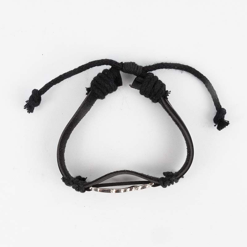 紐調節革紐タイプブレスレット【JESUS】ブラック｜メンズ,アクセサリー