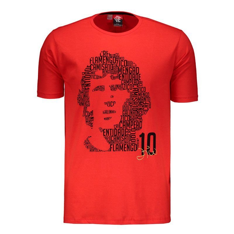 ジーコ フラメンゴ公式デザインTシャツ ZICO レッド｜すべての